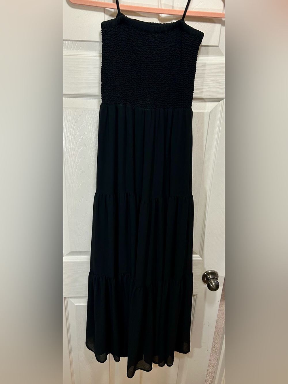 MICHAEL Michael Kors Black Smocked Tiered Maxi Skirt